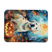 Halloween Labrador Met Pompoenen Griezelen Magneet (Horizontaal)
