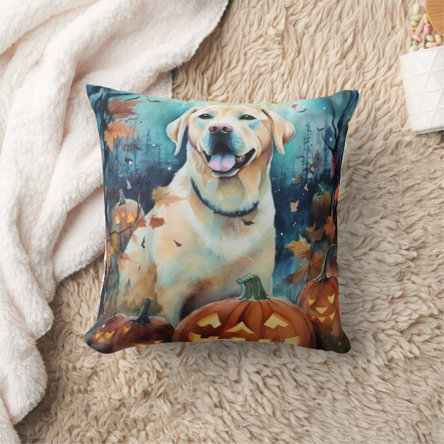 Halloween Labrador Met Pompoenen Schattig Kussen (Deken)