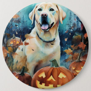 Halloween Labrador Met Pompoenen Schattig Ronde Button 6,0 Cm