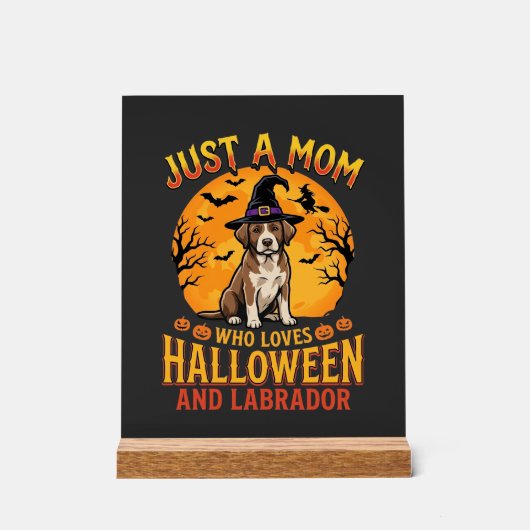 Halloween Labrador Moeder Heks Hond Ontwerp_1 Acryl Bord (Voorkant)