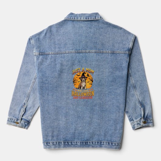 Halloween Labrador Moeder Heks Hond Ontwerp_1 Denim Jacket (Achterkant)