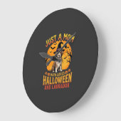 Halloween Labrador Moeder Heks Hond Ontwerp_1 Grote Klok (Hoek)