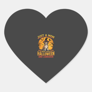 Halloween Labrador Moeder Heks Hond Ontwerp_1 Hart Sticker