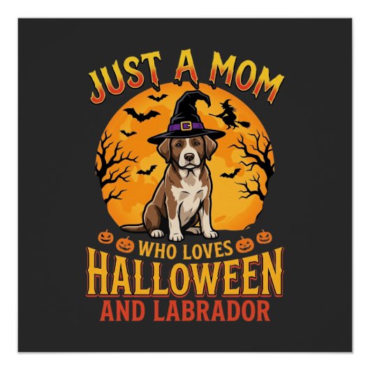 Halloween Labrador Moeder Heks Hond Ontwerp_1 Perfect Poster (Voorkant)