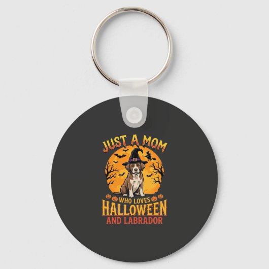 Halloween Labrador Moeder Heks Hond Ontwerp_1 Sleutelhanger (Voorkant)