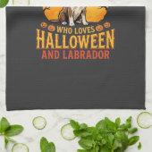 Halloween Labrador Moeder Heks Hond Ontwerp_1 Theedoek (Gevouwen)
