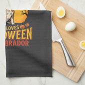 Halloween Labrador Moeder Heks Hond Ontwerp_1 Theedoek (Quarter Fold)