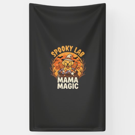 Halloween Labrador Moeder Magie Spandoek (Verticaal)