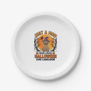 Halloween Labrador Moeder Vintage Hond Design_1 Papieren Bordje