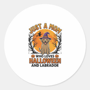 Halloween Labrador Moeder Vintage Hond Design_1 Ronde Sticker