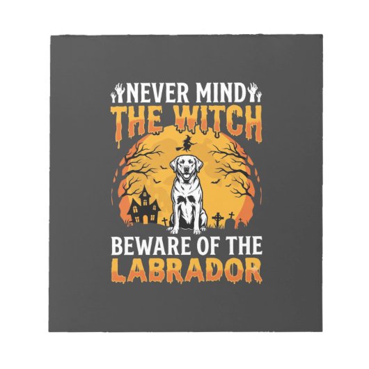 Halloween Labrador Pas op voor de Hond Notitieblok (Voorkant)