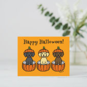 Halloween Labrador-Puppies en pompoenen Briefkaart (Staand voorkant)