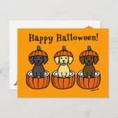 Halloween Labrador-Puppies en pompoenen Briefkaart (Voorkant / Achterkant)