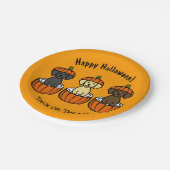 Halloween Labrador-Puppies en pompoenen Papieren Bordje (Gekanteld)