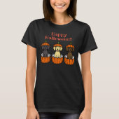 Halloween Labrador-Puppies en pompoenen T-shirt (Voorkant)