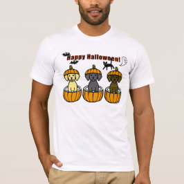 Halloween Labrador-Puppies en pompoenen T-shirt