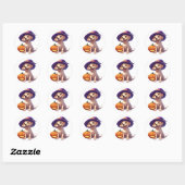Halloween Labrador Puppy Met Jack O Lantern 🐶 Ronde Sticker (Vel)