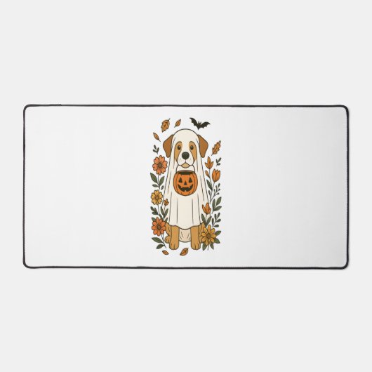 Halloween Labrador Retriever Bloemen Bureaumat (Voorkant)