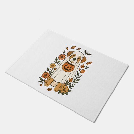 Halloween Labrador Retriever Bloemen Deurmat (Schuin)