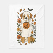 Halloween Labrador Retriever Bloemen Fleece Deken (Voorkant)