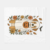Halloween Labrador Retriever Bloemen Fleece Deken (Voorkant (Horizontaal))