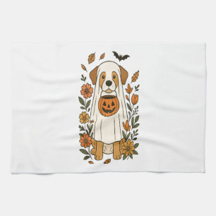 Halloween Labrador Retriever Bloemen Theedoek