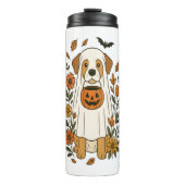 Halloween Labrador Retriever Bloemen Thermosbeker (Voorkant)