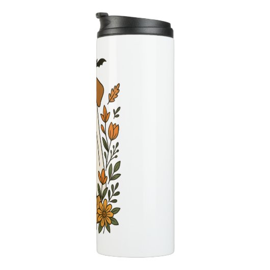 Halloween Labrador Retriever Bloemen Thermosbeker (Geroteerd rechts)