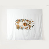 Halloween Labrador Retriever Bloemen Wandkleed (Voorkant (horizontaal))