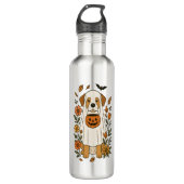 Halloween Labrador Retriever Bloemen Waterfles (Voorkant)