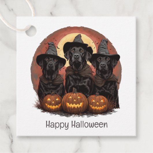 Halloween Labrador Retriever Honden Heksenhonden P Bedankjes Labels (Voorkant)