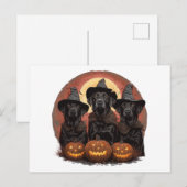 Halloween Labrador Retriever Honden Heksenhonden P Briefkaart (Voorkant / Achterkant)