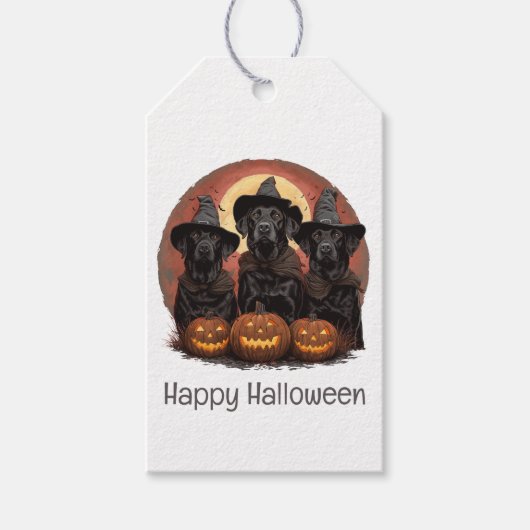 Halloween Labrador Retriever Honden Heksenhonden P Cadeaulabel (Voorkant)