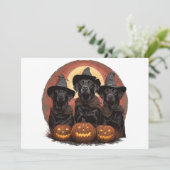Halloween Labrador Retriever Honden Heksenhonden P Kaart (Staand voorkant)