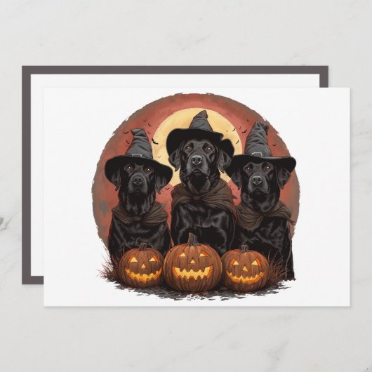 Halloween Labrador Retriever Honden Heksenhonden P Kaart (Voorkant / Achterkant)