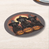 Halloween Labrador Retriever Honden Heksenhonden P Ronde Kartonnen Onderzetter (Gebogen)