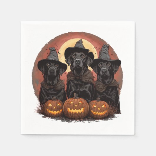 Halloween Labrador Retriever Honden Heksenhonden P Servet (Voorkant)