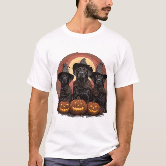 Halloween Labrador Retriever Honden Heksenhonden P T-shirt (Voorkant)
