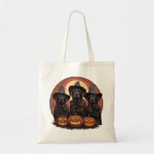 Halloween Labrador Retriever Honden Heksenhonden P Tote Bag (Voorkant)