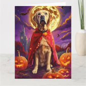 Halloween labrador vampier pompoenen eng kaart (Voorkant)