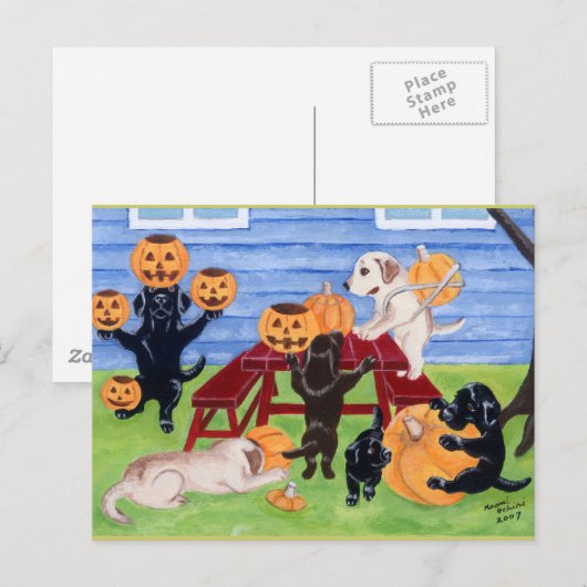 Halloween Labradors! Briefkaart (Voorkant / Achterkant)