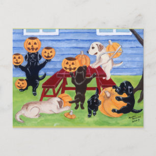 Halloween Labradors! Briefkaart
