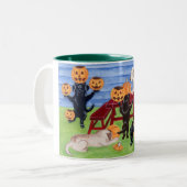 Halloween Labradors! Tweekleurige Koffiemok (Voorkant links)