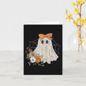 Halloween Lace Ghost Kaart (Gele Bloem)