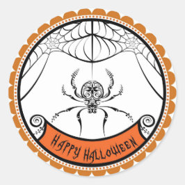 Halloween Lace Spider gunst stickers labels