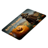Halloween lachende pompoen foto magneet (Linkerzijde)