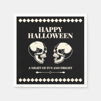 Halloween Lachende Schedels Plezier en Angst Servet