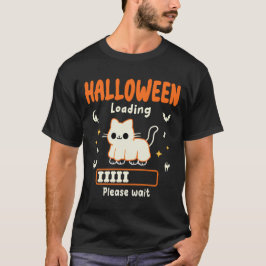 Halloween laden even wachten Grappige zwarte kat  T-shirt