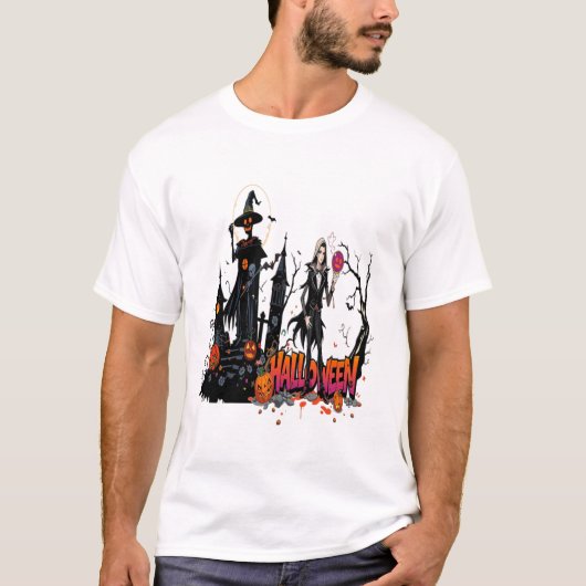 halloween ladies graffiti art 3D cool family T-shirt (Voorkant)