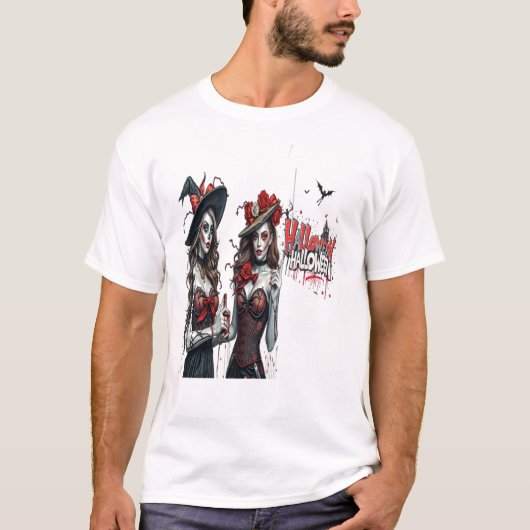 halloween ladies graffiti art family t-shirt (Voorkant)